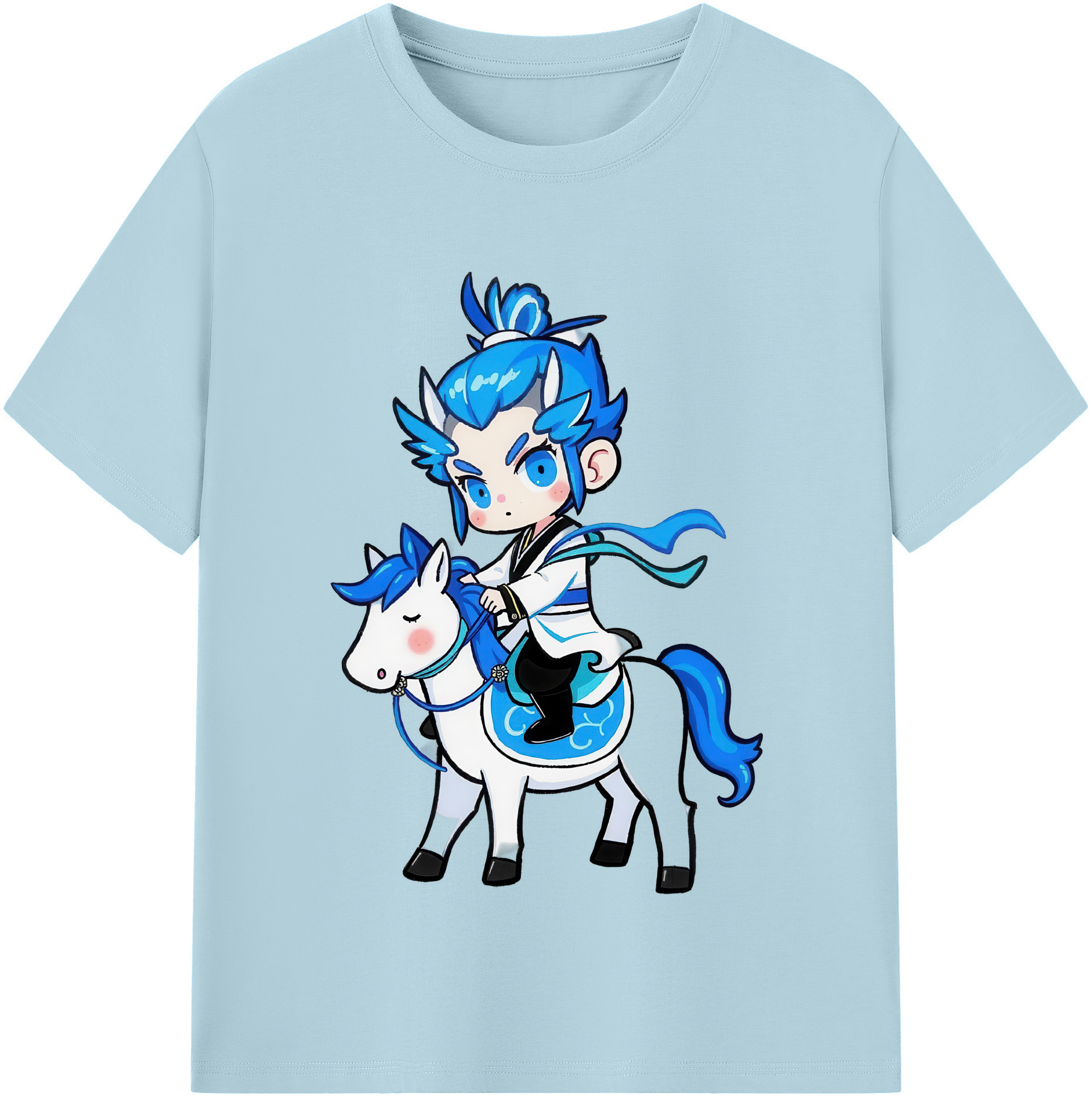 （画像用） Ne Zha 2 ナタ 魔童の大暴れ 綿100％半袖Tシャツ（フロントプリント）